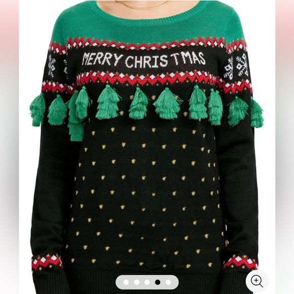 Tipsy Elves Christmas Tree Tassel Ugly Christmas Sweater Women’s Size 3XL - Picture 1 of 16